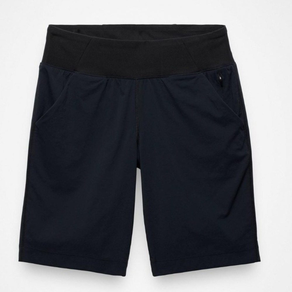 Prana Koen Flat Front Shorts Women M Black Moisture Wicking Hiking Athletic 9.5"